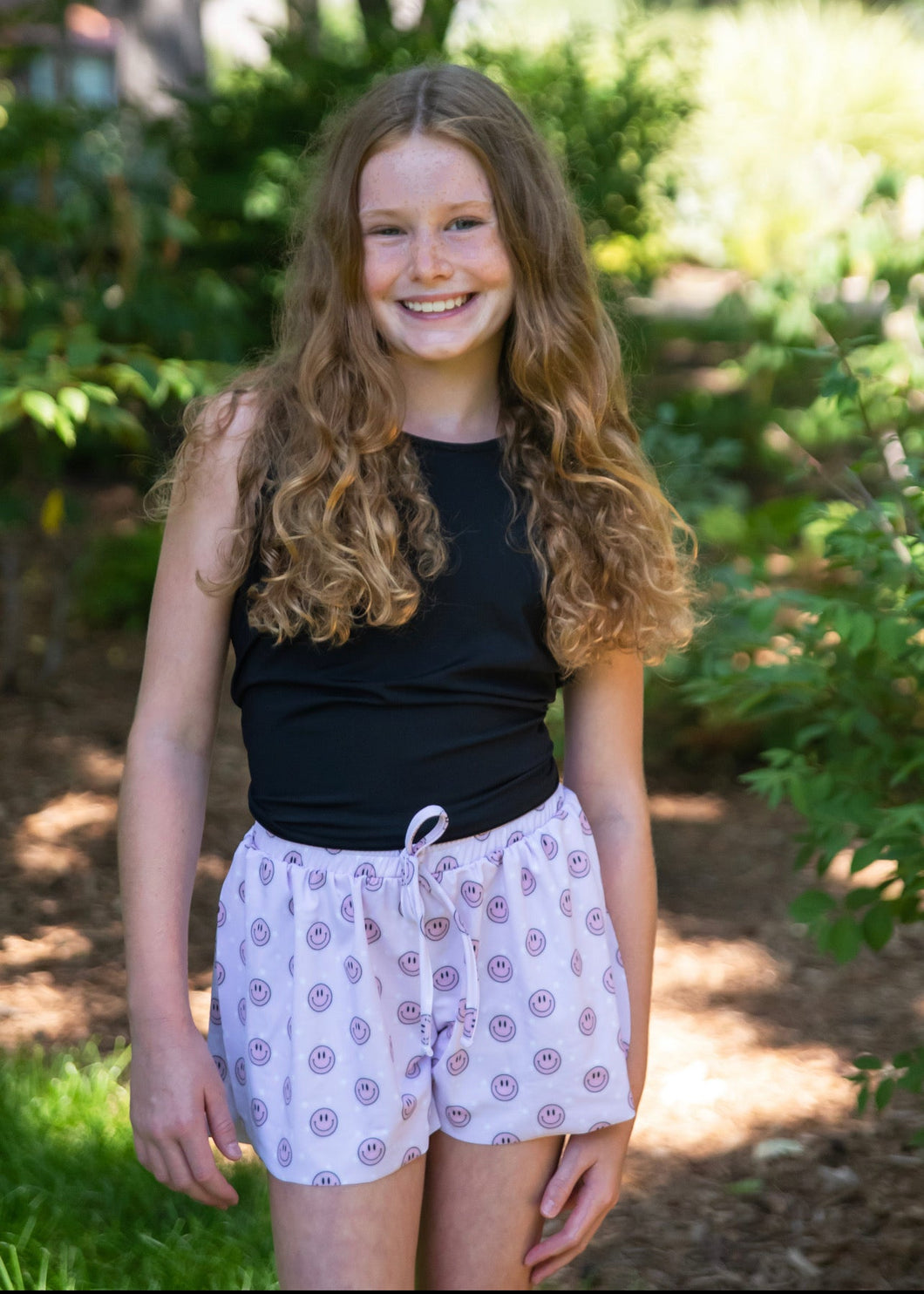 Pink Smiley Butterfly Shorts