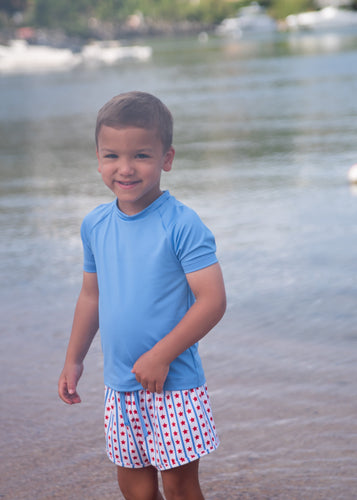 Sammy Blue Rash Guard, Stars and Stripes (Ready to Ship)